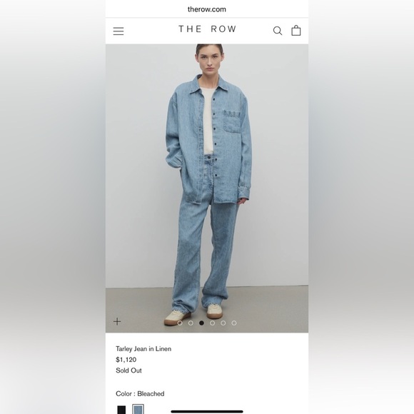 EUC THE ROW Tarley Jean 100% linen in Bleached color size 24 - Picture 10 of 11